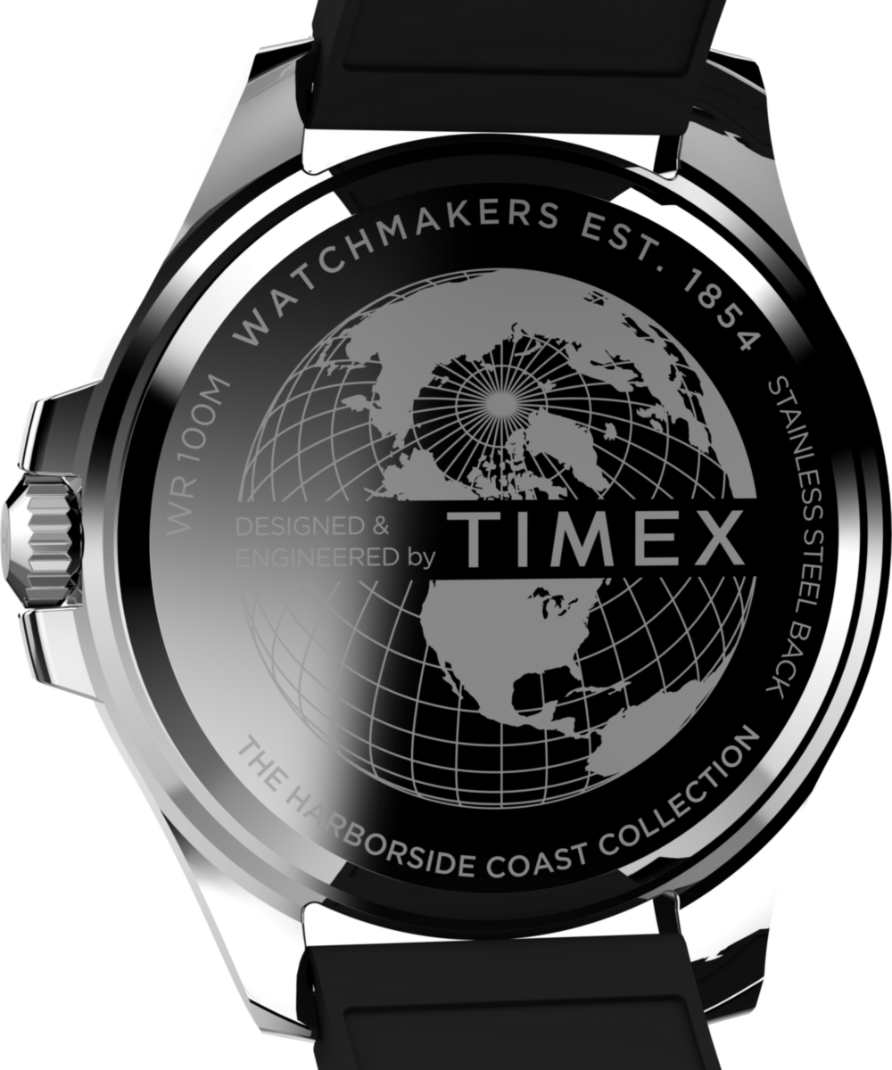 Harborside Coast 44mm Synthetic Rubber Strap Watch