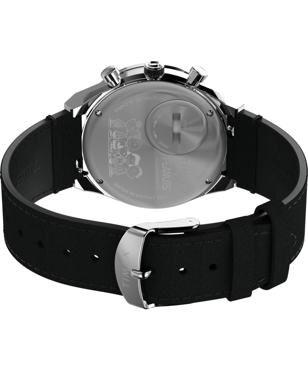 Q Timex Chronograph x Peanuts Snoopy 40mm Leather Strap Watch