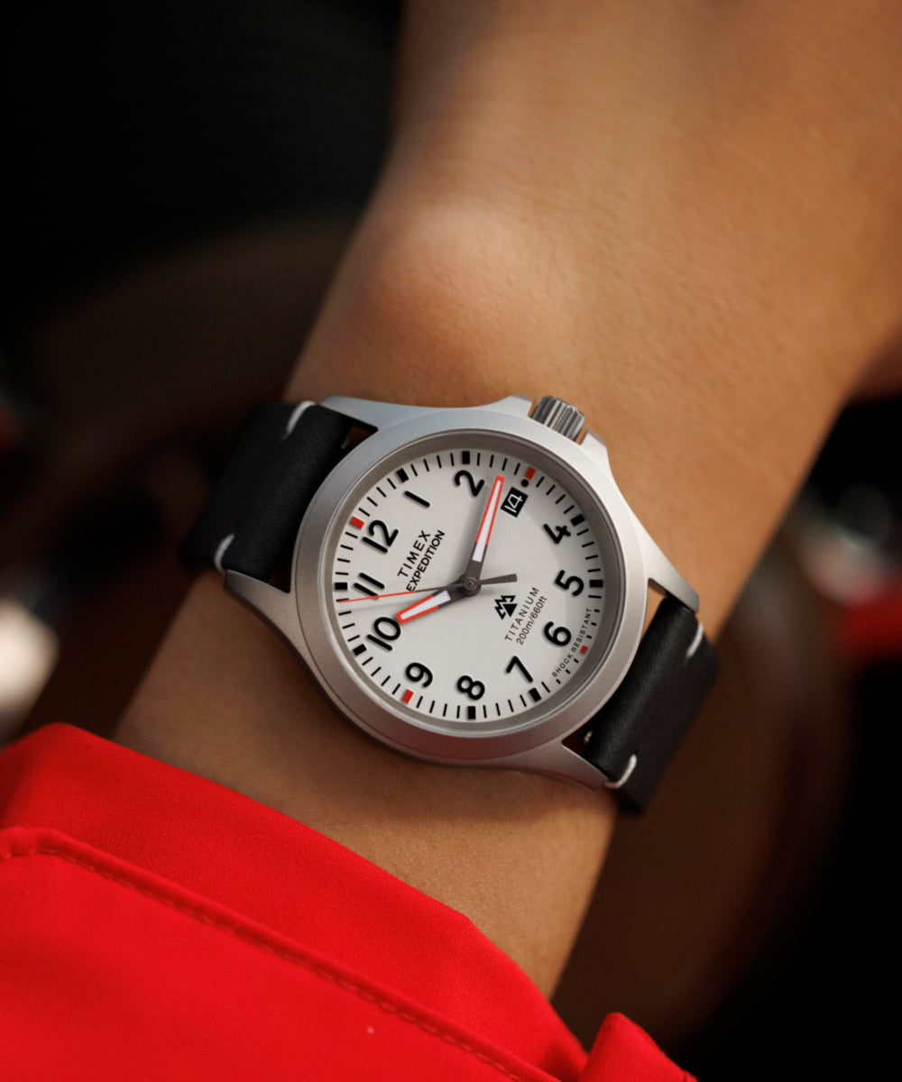 Expedition Titanium 38mm Leather Strap Watch