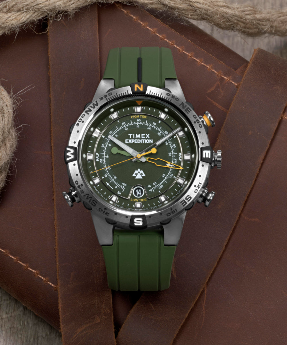 Expedition® Tide-Temp-Compass 45mm Silicone Strap Watch