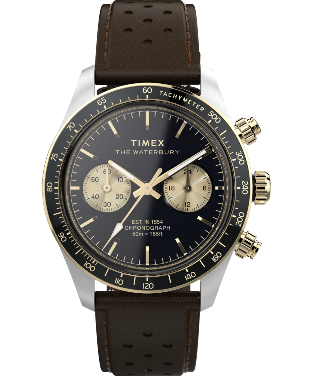 Waterbury Heritage Chronograph 39mm Leather Strap Watch