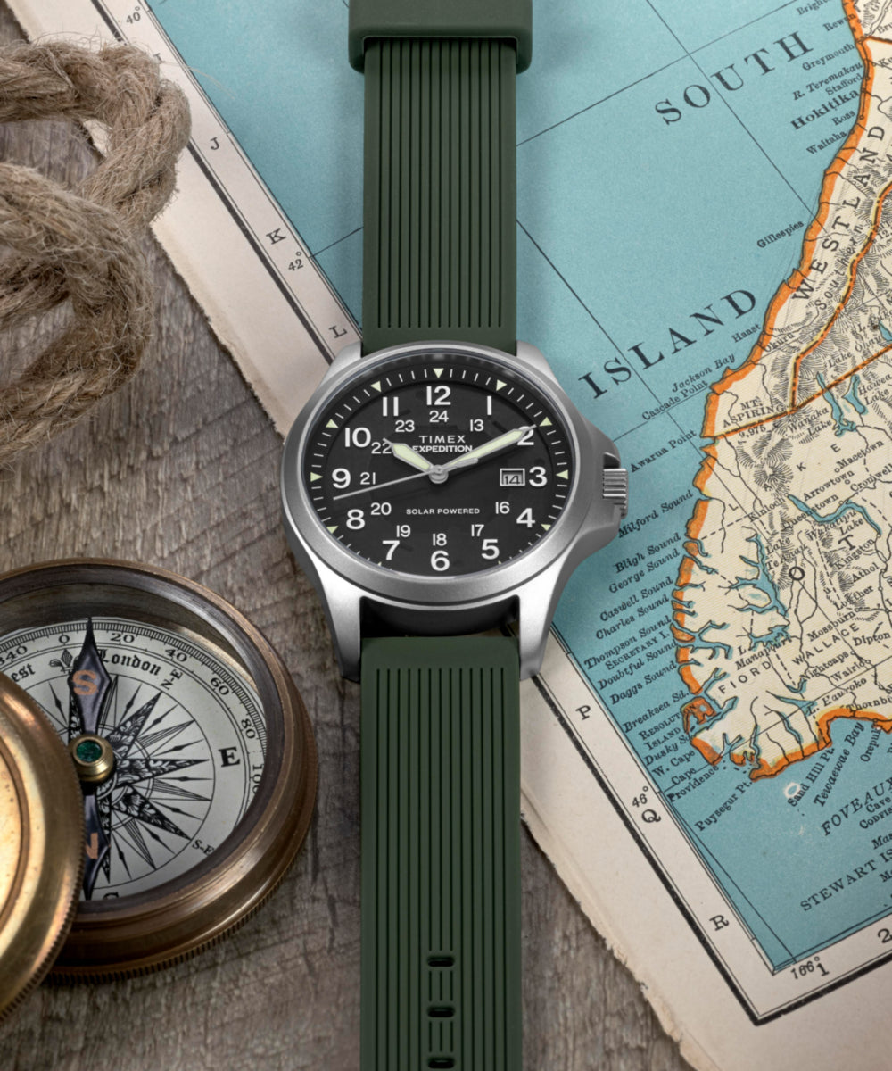 Expedition® Field Post Solar 41mm Silicone Strap Watch